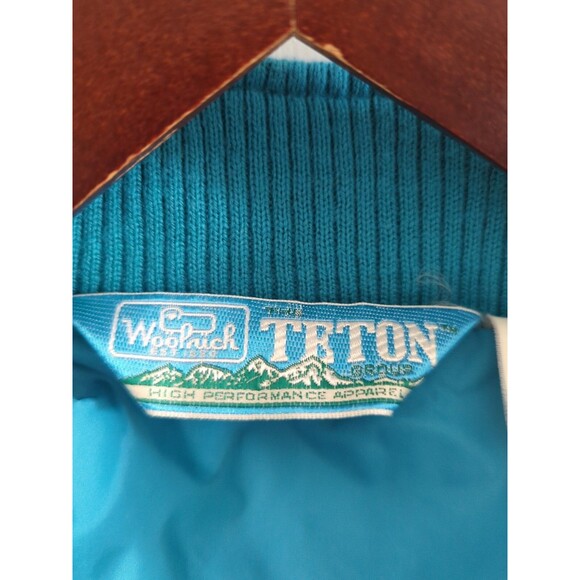 Vintage Woolrich Teton Women's L Blue Green Windbreaker Anorak Rain Coat Zip Up - Picture 6 of 11